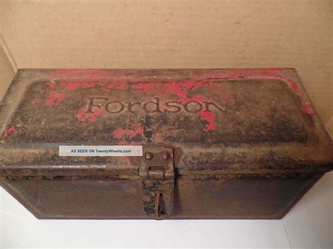 fordsin metal box|Vintage Fordson Tractor Toolbox Antique Old Iron Tool Box Farm .